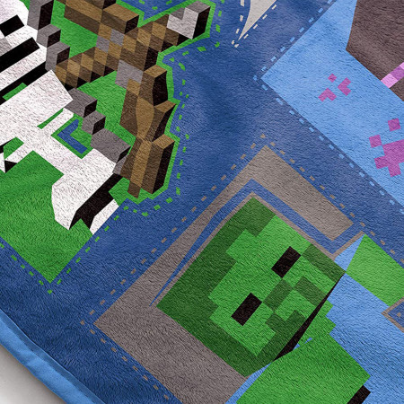Minecraft Dungeon Mobs Squares 46' x 60' Fleece Throw Blanket